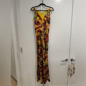 SALONI Wilhelmina Yellow and Red Floral Dress